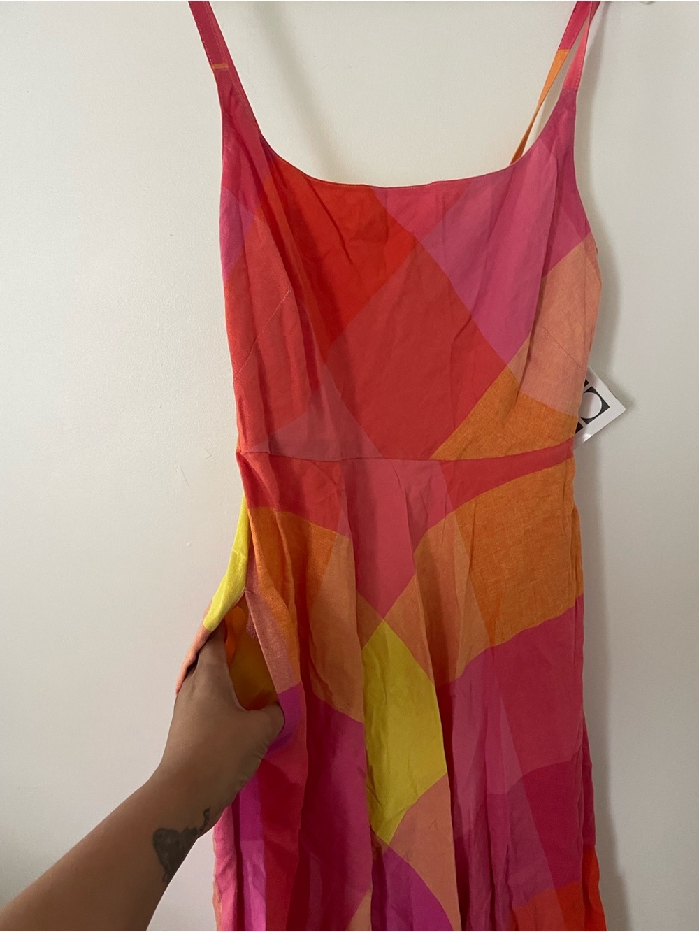 Liz Claiborne Vintage Pink and Orange Geometric Maxi Dress - Picture 3 of 11